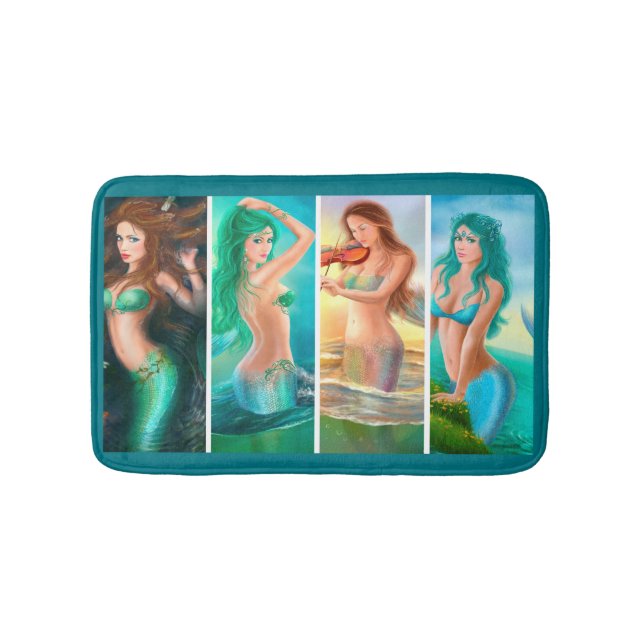 Beautiful Woman mermaids collage Bath Mat (Front)