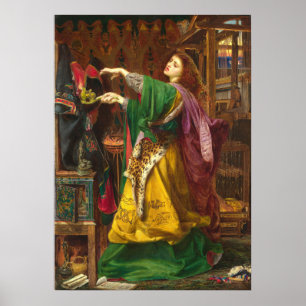 Beautiful woman painting poster