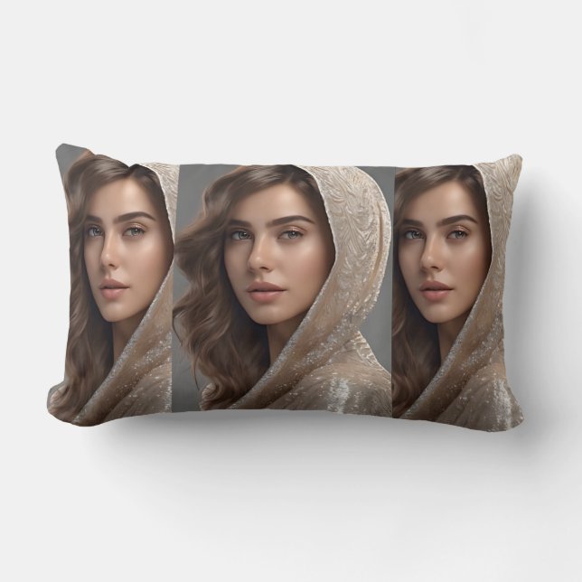 Beautiful Woman Pillow Created by AI (Front)
