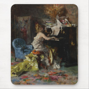 Beautiful Woman Playing the Piano (by Boldini) Mouse Pad