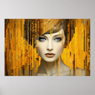 Beautiful Woman Portrait Art Decor Paint