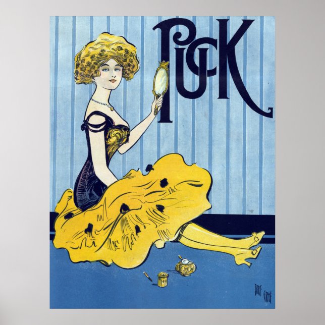 Beautiful Woman Puck Vintage Poster (Front)