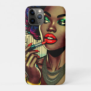 Beautiful Woman Putting on Lipstick iPhone 11 Pro Case