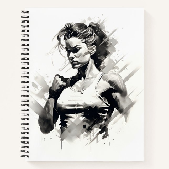 Beautiful Woman Sketch Of Female Bodybuilder  Notebook (Front)