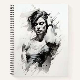 Beautiful Woman Sketch Of Female Fitness Girl  Notebook