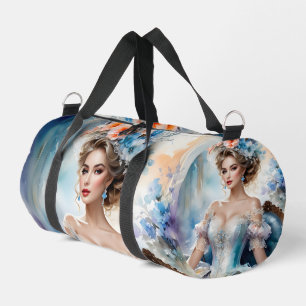 Beautiful Woman Small Duffel Duffle Bag