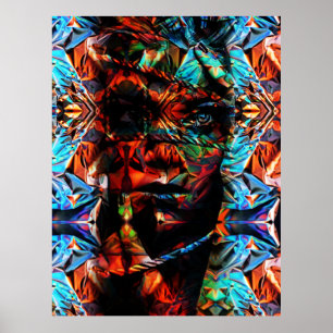 Beautiful woman tied with ropes poster