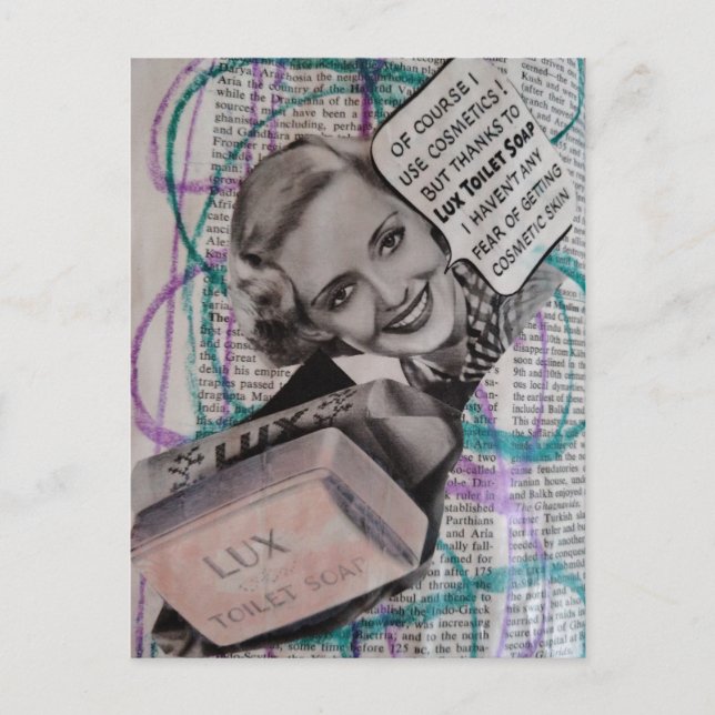 Beautiful Woman Toilet Soap Collage Postcard (Front)