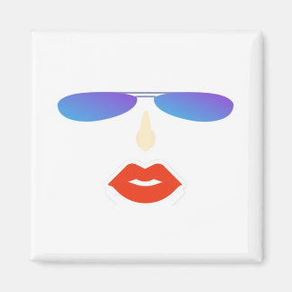 Beautiful Woman Wearing Cool Sun Glasses  Magnet
