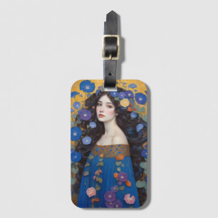 Beautiful Woman With Morning Glories Luggage Tag