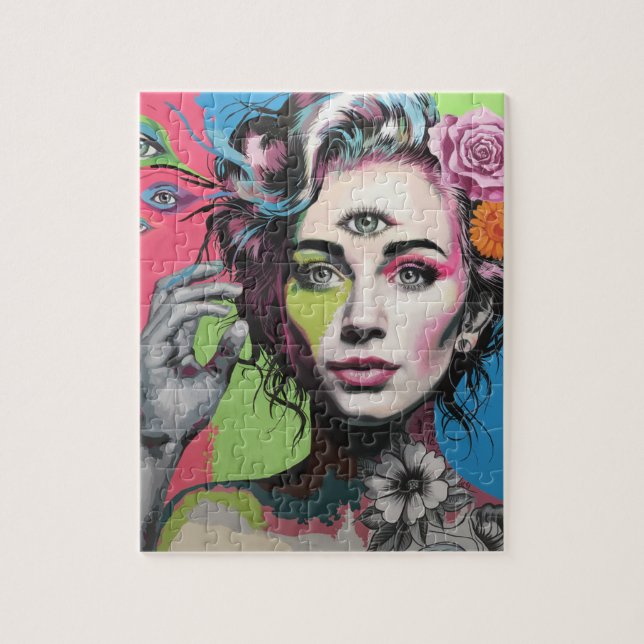 Beautiful Woman With Third Eye Jigsaw Puzzle (Vertical)