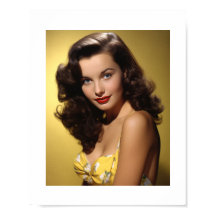 Beautiful Woman Yellow Vintage Pinup Girl