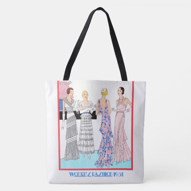 Beautiful Woman's Fashion 1931 Tote Bag (Front)