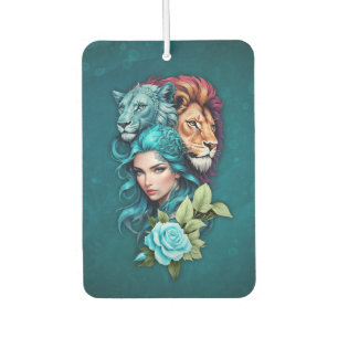 Beautiful woman's head with expressive eyes car air freshener