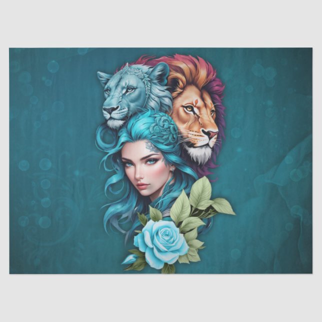 Beautiful woman's head with expressive eyes  tissue paper (Front)