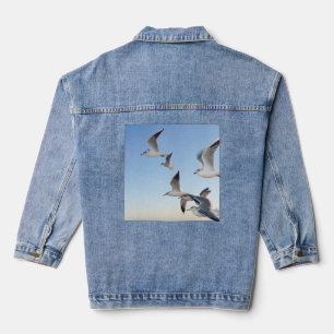 Beautiful Women's Birds Flying High image Fashion  Denim Jacket