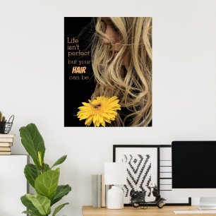 Beautiful Women's Hair Flower Hair Salon Poster