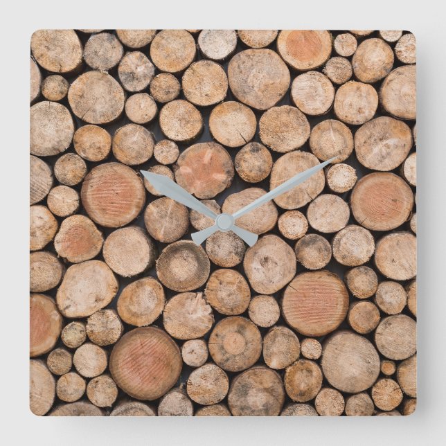 beautiful wood square wall clock (Front)