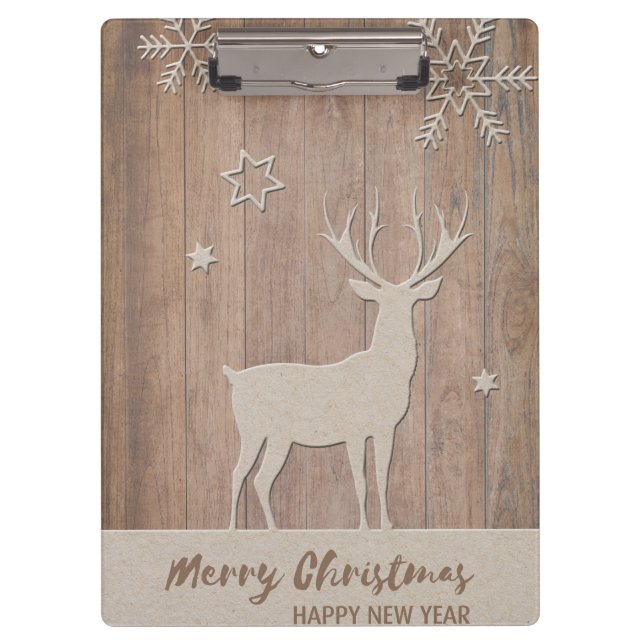 Beautiful Wood texture with Deer Clipboard (Front)