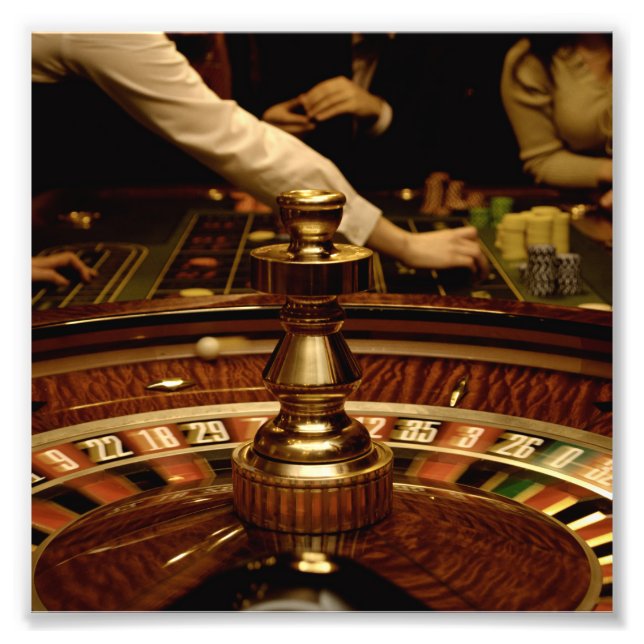 Beautiful Wooden Roulette Wheel Photo Print (Front)