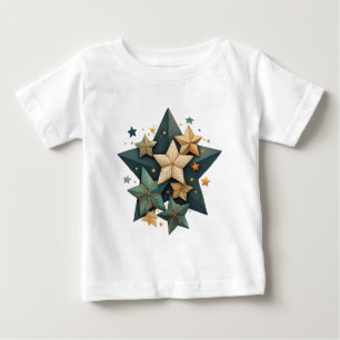 Beautiful Wooden Stars – Rustic Decorative Star Baby T-Shirt