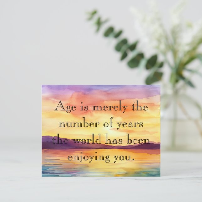 Beautiful Words About Aging Greeting Card (Standing Front)
