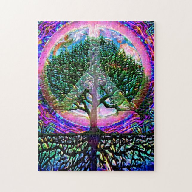 Beautiful World Peace Tree of Life Jigsaw Puzzle (Vertical)
