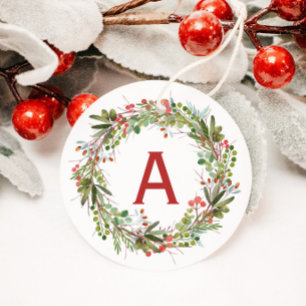 Beautiful Wreath Winter Christmas Favour Tags
