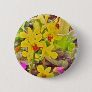 Beautiful Yellow autumn orchids 6 Cm Round Badge