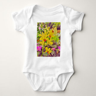 Beautiful Yellow autumn orchids Baby Bodysuit