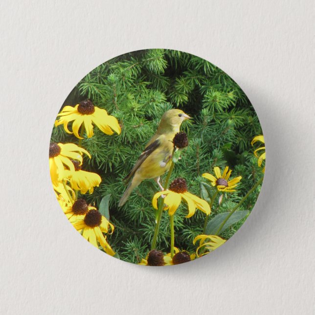 Beautiful Yellow Bird Button (Front)