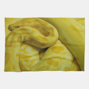 Beautiful Yellow Burmese Python Tea Towel