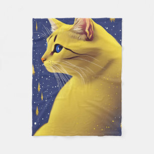 Beautiful Yellow Cat with Blue Eyes  Fleece Blanket