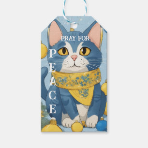 Beautiful Yellow Cat with Blue Eyes - ukraine Gift Tags