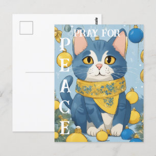 Beautiful Yellow Cat with Blue Eyes - ukraine Postcard