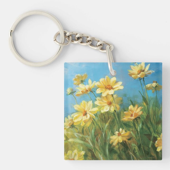 Beautiful Yellow Daisies Key Ring (Front)