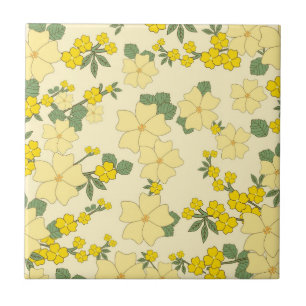 Beautiful yellow  floral art ceramic tile