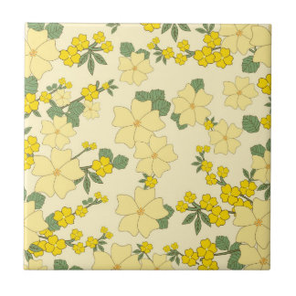Beautiful yellow  floral art ceramic tile