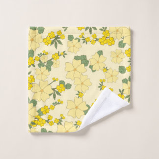 Beautiful yellow floral art wash cloth