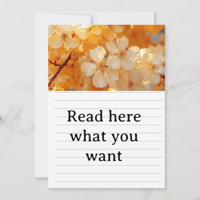 Beautiful Yellow Flower Wedding Invitation - Elega (Front)