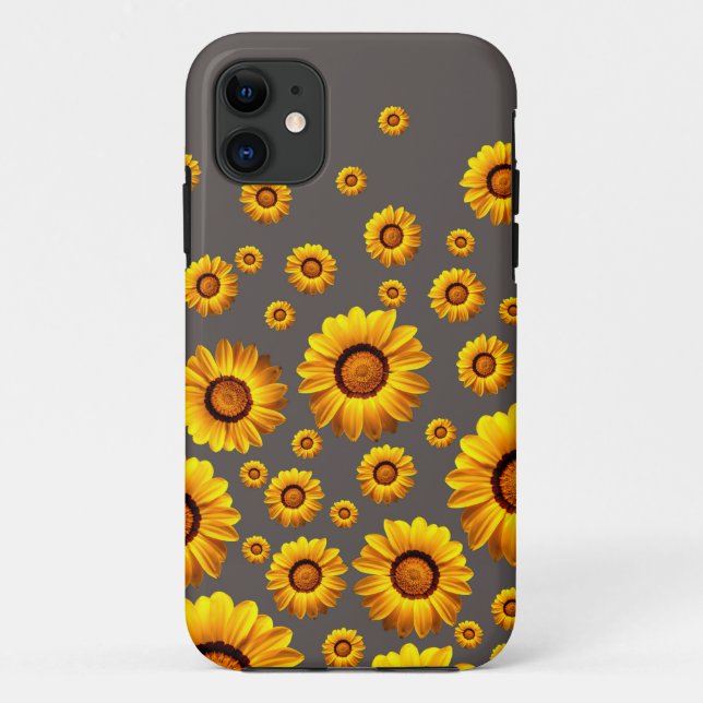 Beautiful yellow flowers on grey background Case-Mate iPhone case (Back)