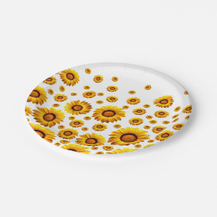 Beautiful yellow flowers  paper plate