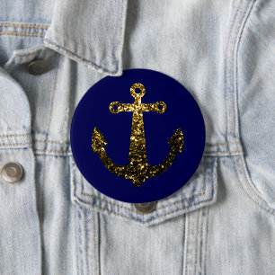 Beautiful Yellow Gold sparkles Anchor button