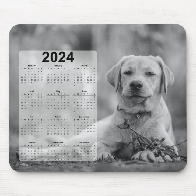 Beautiful Yellow Labrador Retriever 2024 Calendar Mouse Pad (Front)