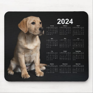 Beautiful Yellow Labrador Retriever 2024 Calendar Mouse Pad