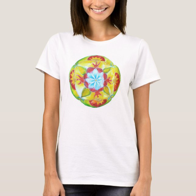 Beautiful Yellow mandala Art T-Shirt (Front)