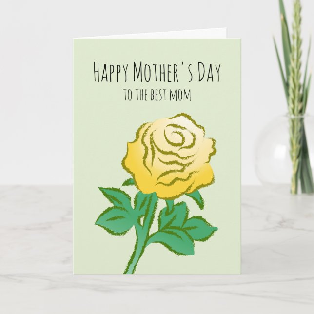 Beautiful Yellow Rose Card (Front)