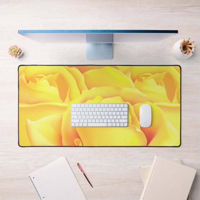Beautiful Yellow Rose Desk Mat (Office 1)