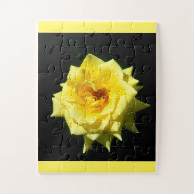 Beautiful yellow rose flower jigsaw puzzle (Vertical)