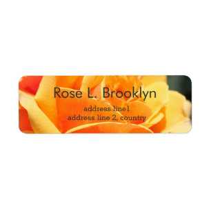 Beautiful yellow rose flower personal return address label